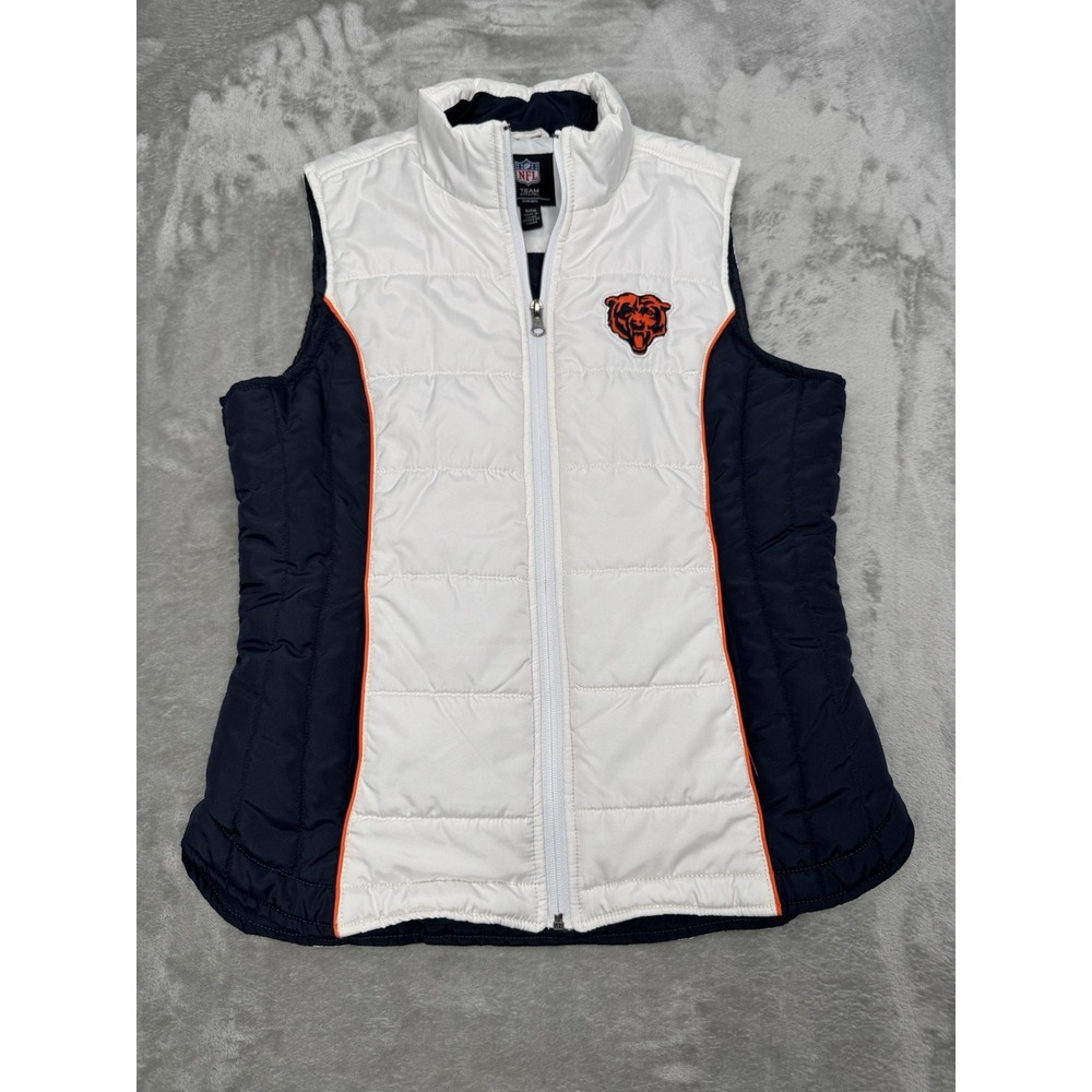 G-III Chicago Bears Puffer Vest Womens Small Embroidered Full Zip Insulated NFL